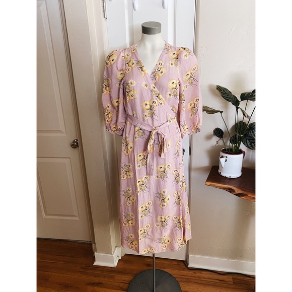 Madewell Rufflecuff Wrap Dress In Dutch 